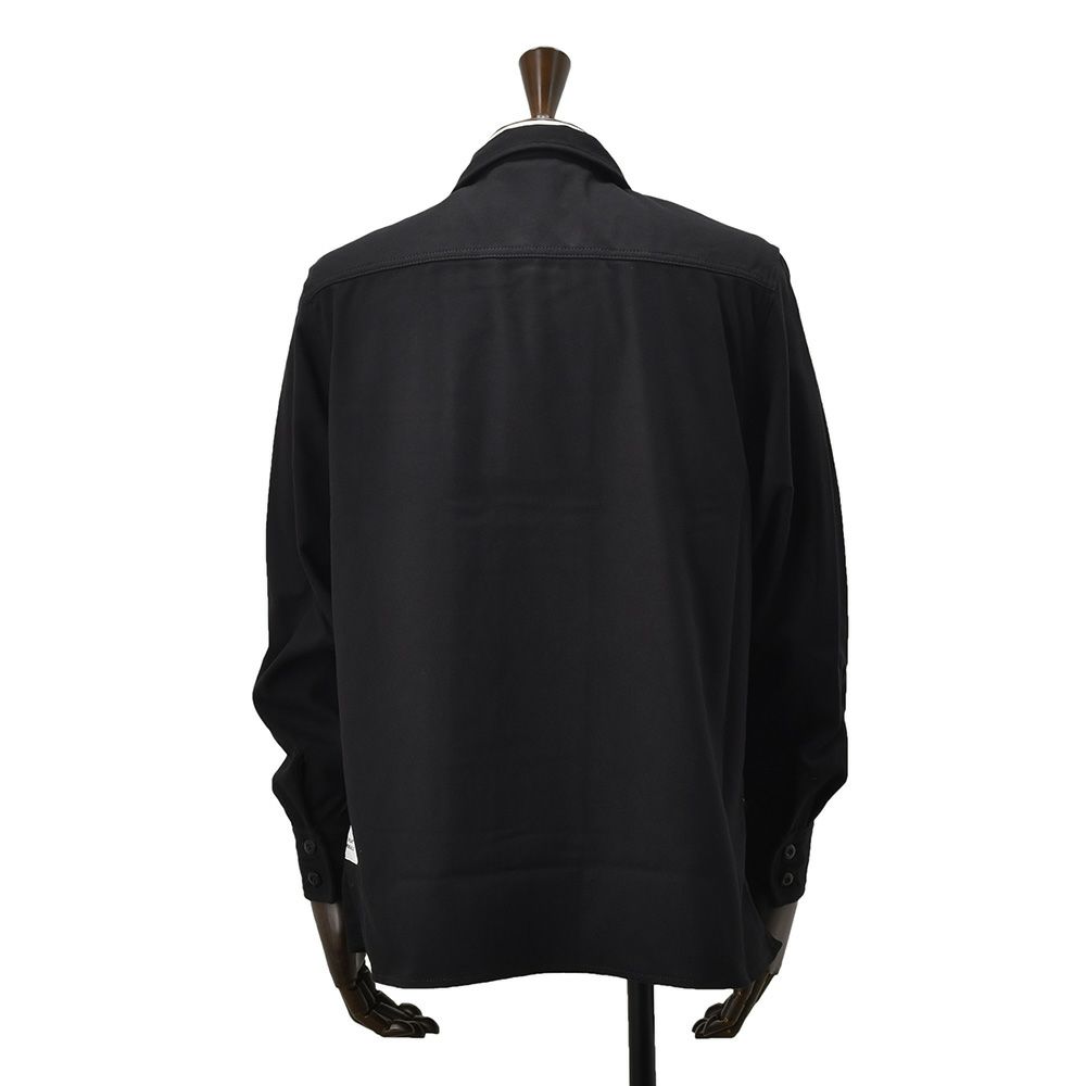 【preSALE!20%off】リプレイREPLAYCPOシャツジャケットメンズコットンブレンドシャツサルトリアーレブラック両胸フラップ付きポケットフレンチフロントボックスシルエット国内正規品でらでら公式ブランド