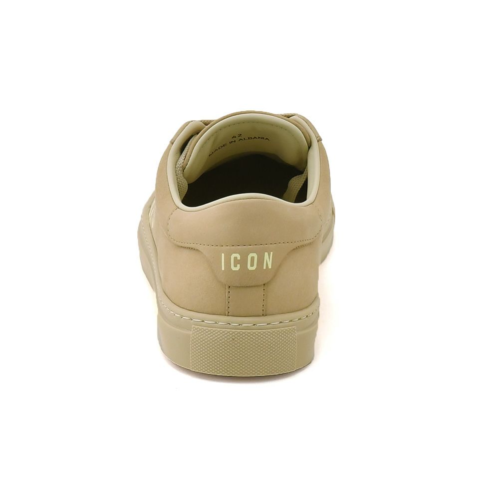 ディースクエアードDSQUARED2レザースニーカーメンズローカットシューズCASSETTAカセッタICONロゴプリントライトベージュレースアップゴムソール国内正規品でらでら公式ブランド