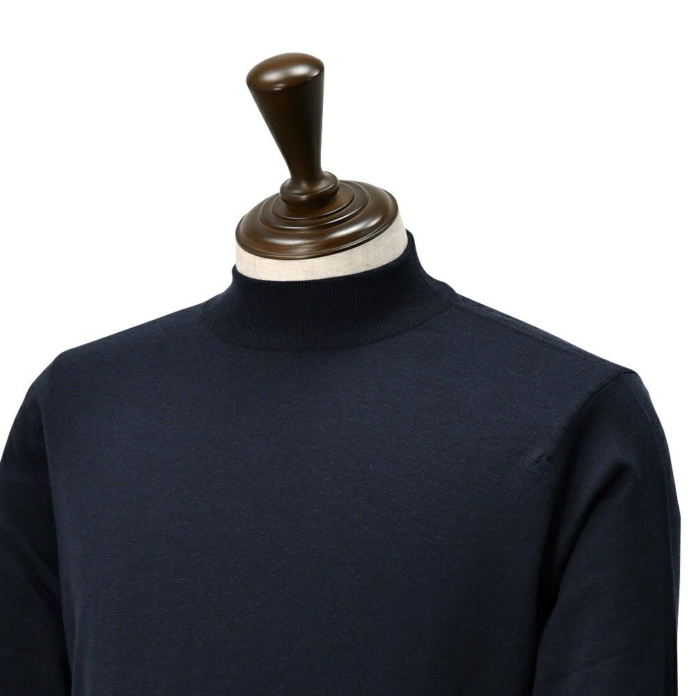 ジョンスメドレーJOHNSMEDLEYモックネックニットメンズKILDAYハイゲージセーターミッドナイト長袖メリノウール30ゲージMODERNFITモダンフィット国内正規品でらでら公式ブランド