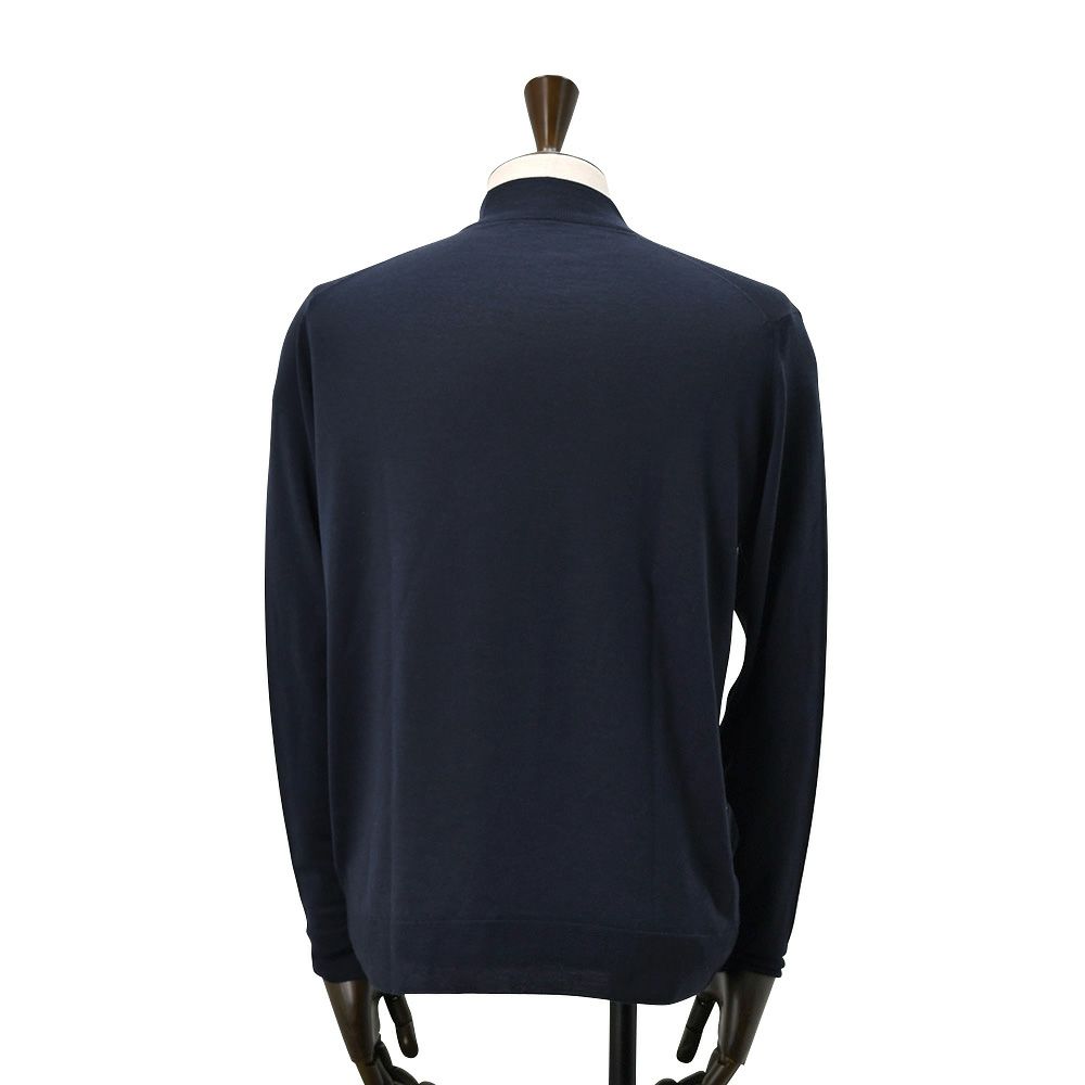 ジョンスメドレーJOHNSMEDLEYモックネックニットメンズKILDAYハイゲージセーターミッドナイト長袖メリノウール30ゲージMODERNFITモダンフィット国内正規品でらでら公式ブランド