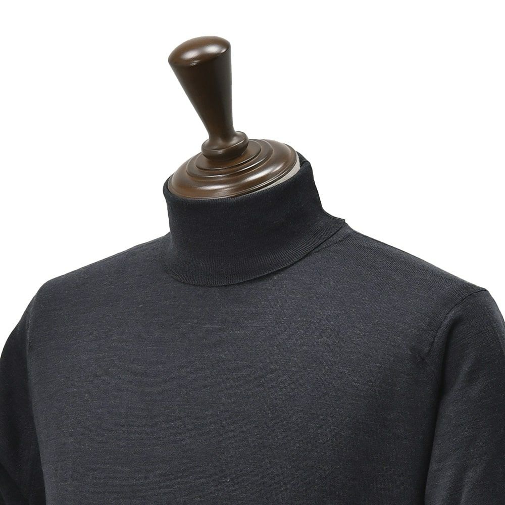 ジョンスメドレーJOHNSMEDLEYタートルネックニットメンズLEVINEハイゲージセーター30Gダークグレー長袖メリノウールMODERNFITモダンフィット国内正規品でらでら公式ブランド