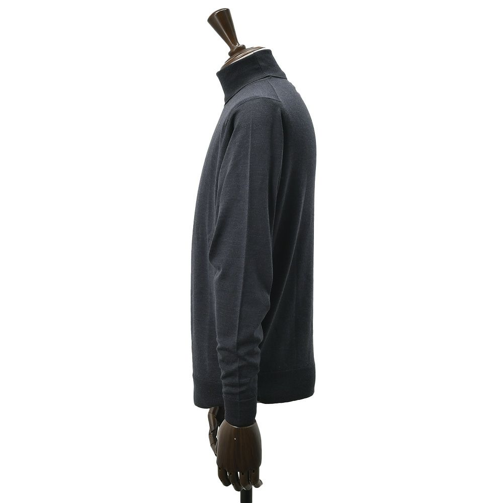 ジョンスメドレーJOHNSMEDLEYタートルネックニットメンズLEVINEハイゲージセーター30Gダークグレー長袖メリノウールMODERNFITモダンフィット国内正規品でらでら公式ブランド