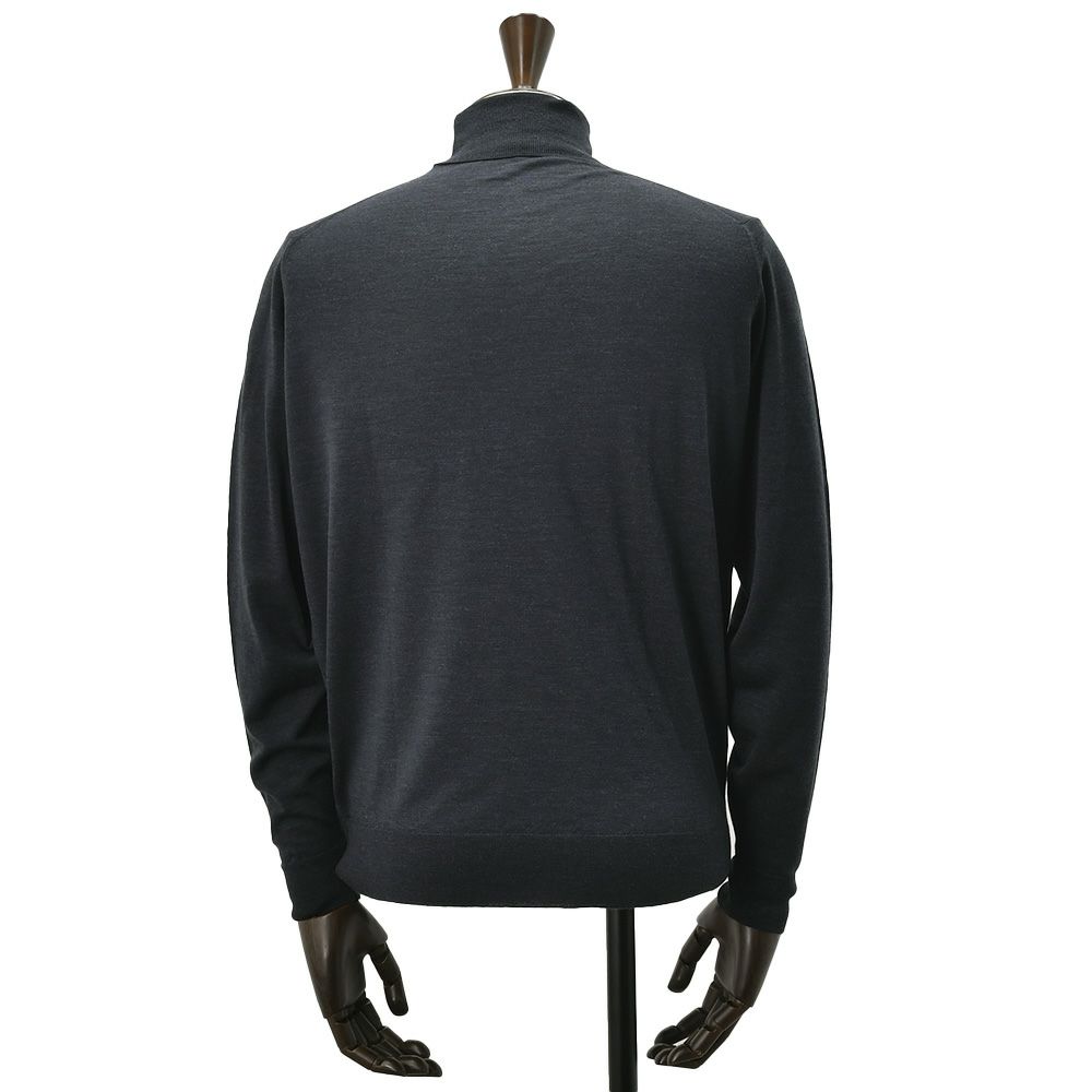 ジョンスメドレーJOHNSMEDLEYタートルネックニットメンズLEVINEハイゲージセーター30Gダークグレー長袖メリノウールMODERNFITモダンフィット国内正規品でらでら公式ブランド