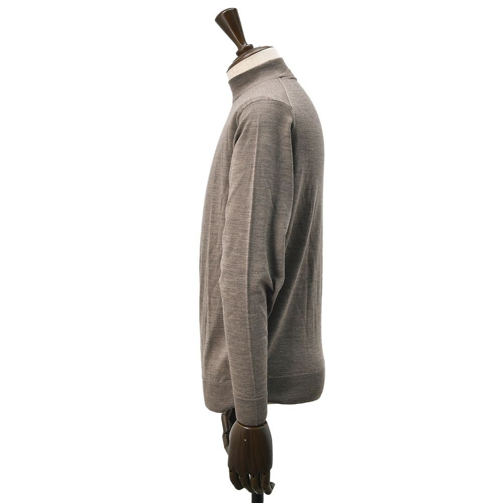 ジョンスメドレーJOHNSMEDLEYモックネックニットメンズKILDAYハイゲージセーターメランジブラウン長袖メリノウール30ゲージMODERNFITモダンフィット国内正規品でらでら公式ブランド