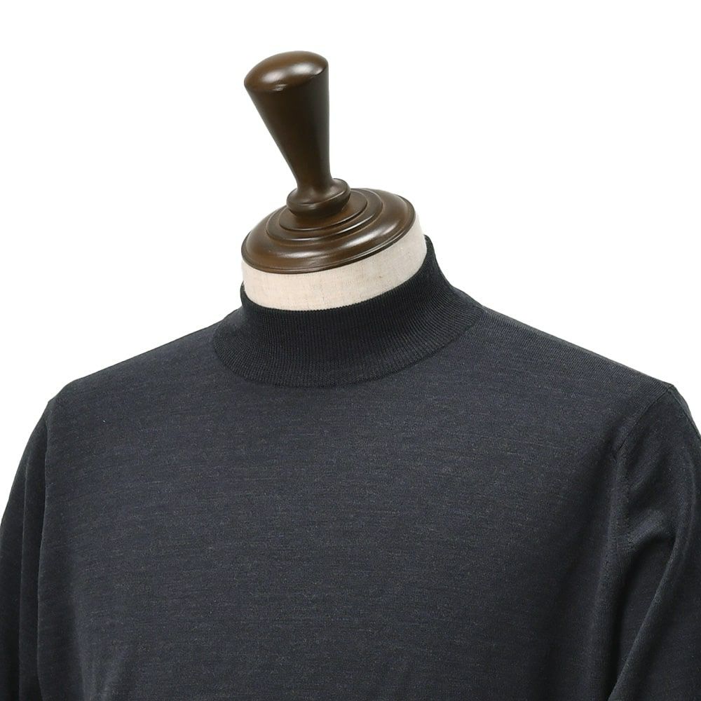 ジョンスメドレーJOHNSMEDLEYモックネックニットメンズKILDAYハイゲージセーターダークグレー長袖メリノウール30ゲージMODERNFITモダンフィット国内正規品でらでら公式ブランド