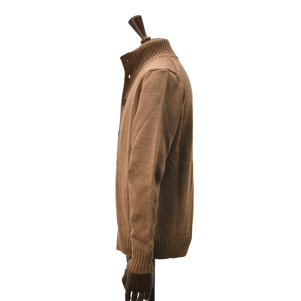 ザノーネZANONEニットカーディガンメンズCHIOTOキョートスタンドネック型ミドルゲージメリノウールブラウン5ゲージニットアウター810100-ZR229国内正規品でらでら公式ブランド