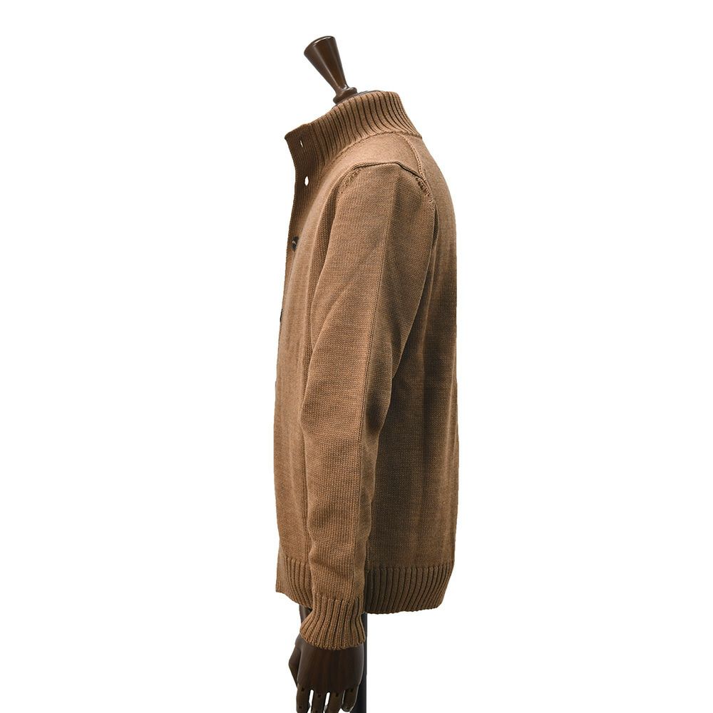 ザノーネZANONEニットカーディガンメンズCHIOTOキョートスタンドネック型ミドルゲージメリノウールブラウン5ゲージニットアウター810100-ZR229国内正規品でらでら公式ブランド