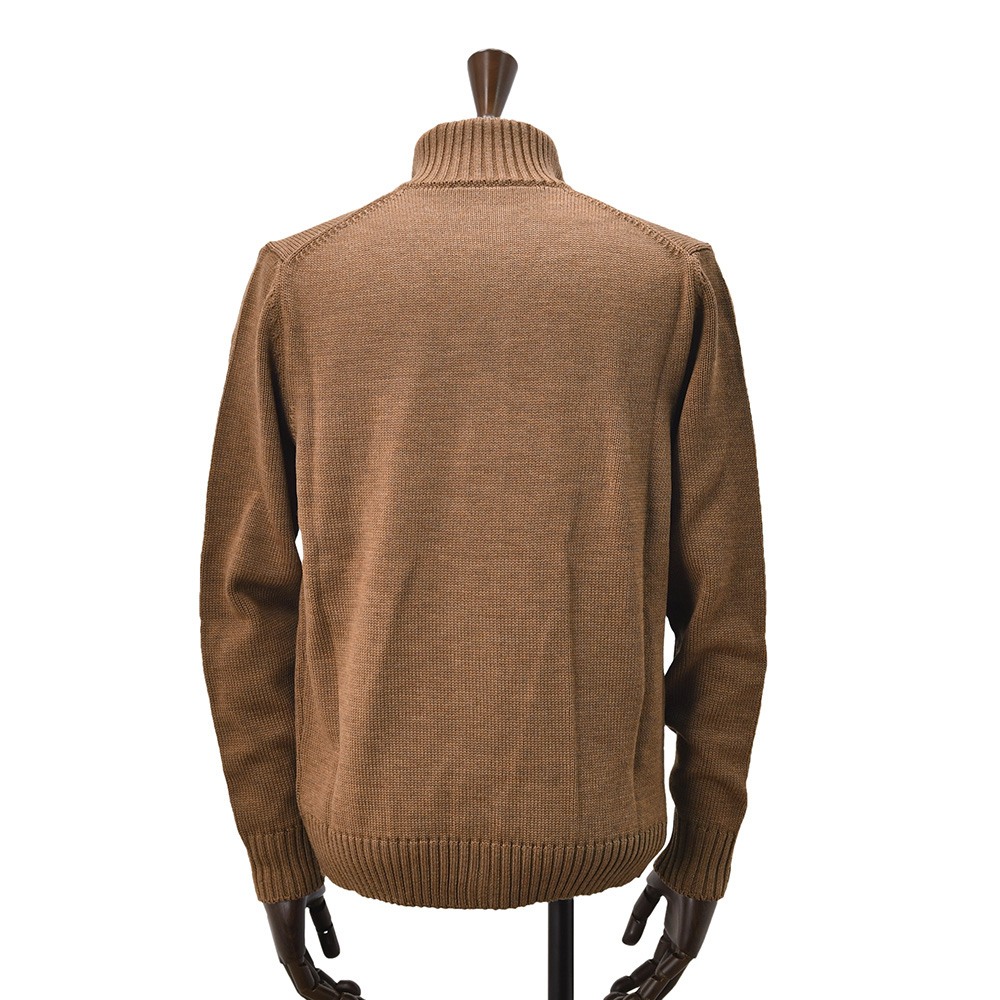 ザノーネZANONEニットカーディガンメンズCHIOTOキョートスタンドネック型ミドルゲージメリノウールブラウン5ゲージニットアウター810100-ZR229国内正規品でらでら公式ブランド