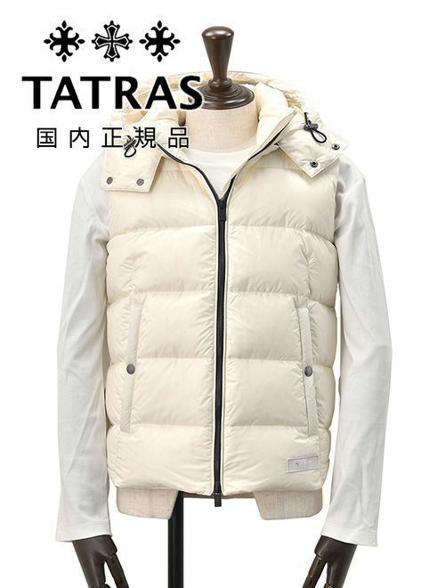 タトラス TATRAS ダウンベスト メンズ POSEIDONE ポセイドーネ ダウンベスト アイボリー ダウンジレ ナイロン スタンドネック  フード着脱式 国内正規品 でらでら公式 ブランド | Octet オクテット 名古屋 by林商店 | メンズ通販セレクトショップ