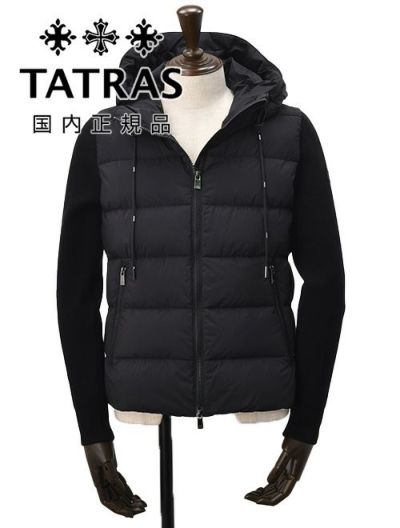 タトラス TATRAS ダウンブルゾン メンズ タロ TARO 袖切替ダウンジャケット ブラック 黒 ハイブリッド型 マットナイロン 胸ポケットデザイン  撥水加工 スリムシルエット 国内正規品 でらでら公式 ブランド | Octet オクテット 名古屋 by林商店 | メンズ通販セレクトショップ