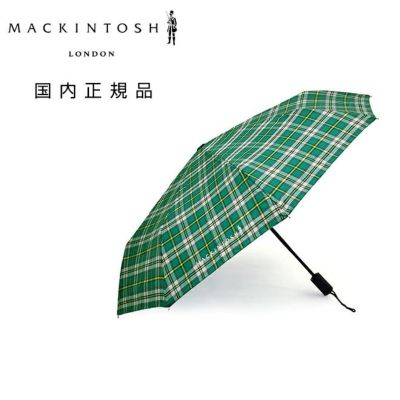 マッキントッシュMACKINTOSH折り畳み傘メンズワンプッシュオート開閉式ポリエステルイエローグリーンホワイトチェック柄ブランドロゴデザインユニセックス国内正規品でらでら公式ブランド