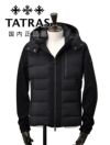 タトラスTATRASダウンブルゾンメンズタロTARO袖切替ダウンジャケットブラック黒ハイブリッド型マットナイロン胸ポケットデザイン撥水加工スリムシルエット国内正規品でらでら公式ブランド