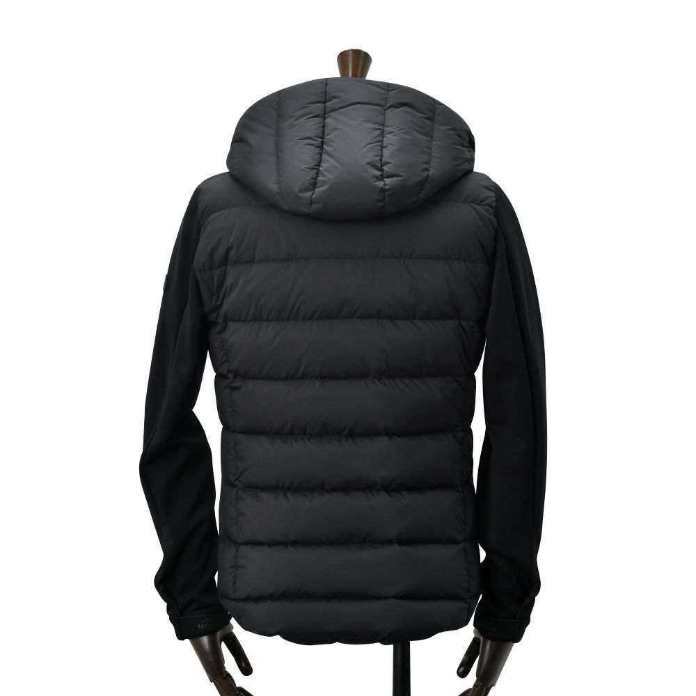 タトラスTATRASダウンブルゾンメンズタロTARO袖切替ダウンジャケットブラック黒ハイブリッド型マットナイロン胸ポケットデザイン撥水加工スリムシルエット国内正規品でらでら公式ブランド