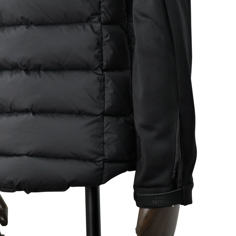 タトラスTATRASダウンブルゾンメンズタロTARO袖切替ダウンジャケットブラック黒ハイブリッド型マットナイロン胸ポケットデザイン撥水加工スリムシルエット国内正規品でらでら公式ブランド