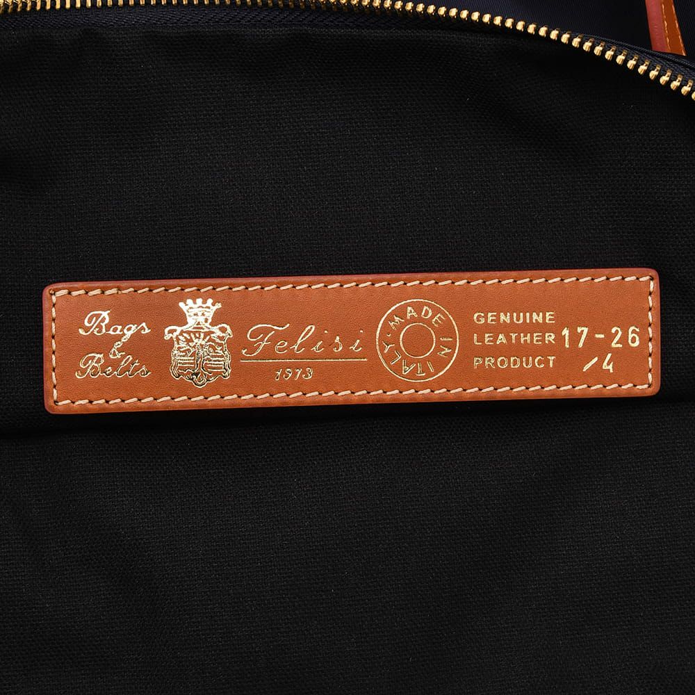 フェリージFELISIトートバッグメンズナイロン×レザー17/26/4/DSネイビーハンドバッグ鞄ブランドロゴデザイン男女兼用ファスナー開閉国内正規品でらでら公式ブランド