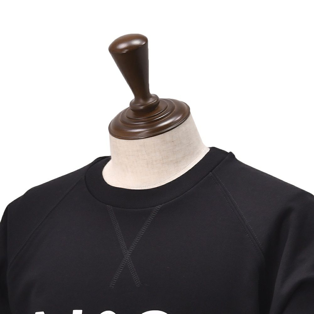 【preSALE!20%off】ヌメロヴェントゥーノN°21長袖トレーナーメンズスウェットシャツブランドロゴプリントブラック黒クルーネック仕様裏パイルラグランスリーブリラックスフィット国内正規品でらでら公式ブランド