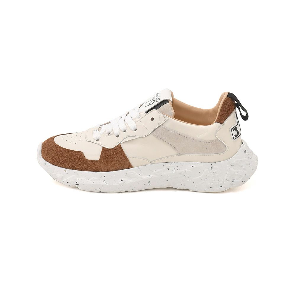 ブロックス79BLOCKS79スニーカーメンズレースアップシューズCOBIモデルナンバリングデザインホワイト×ブラウンスムースレザー×スエードレザーEｘtralightソールサスティナブル国内正規品でらでら公式ブランド