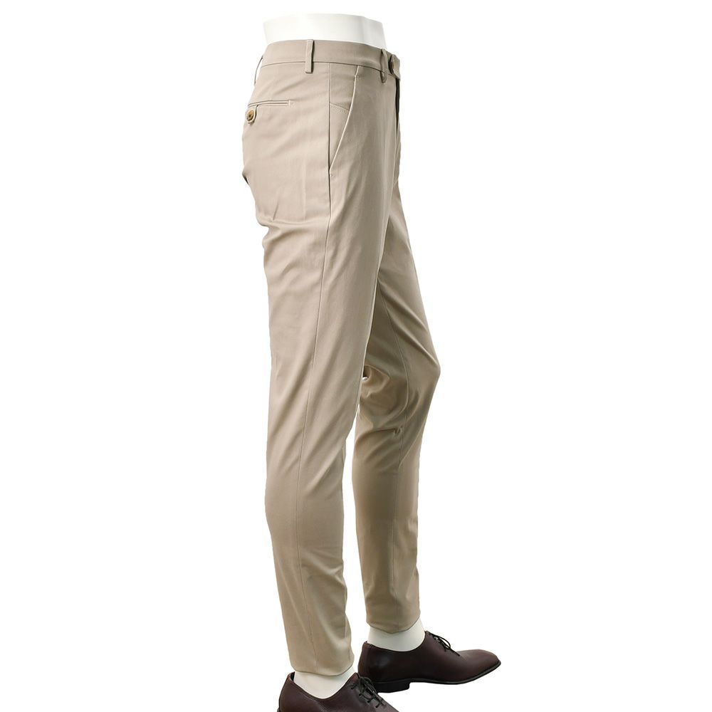 ベルウィッチBERWICHチノスラックスメンズコットンパンツMORELLOモレッロ当店別注ベージュノープリーツ先染めツイル生地スリムテーパード3点留めフロント国内正規品でらでら公式ブランド