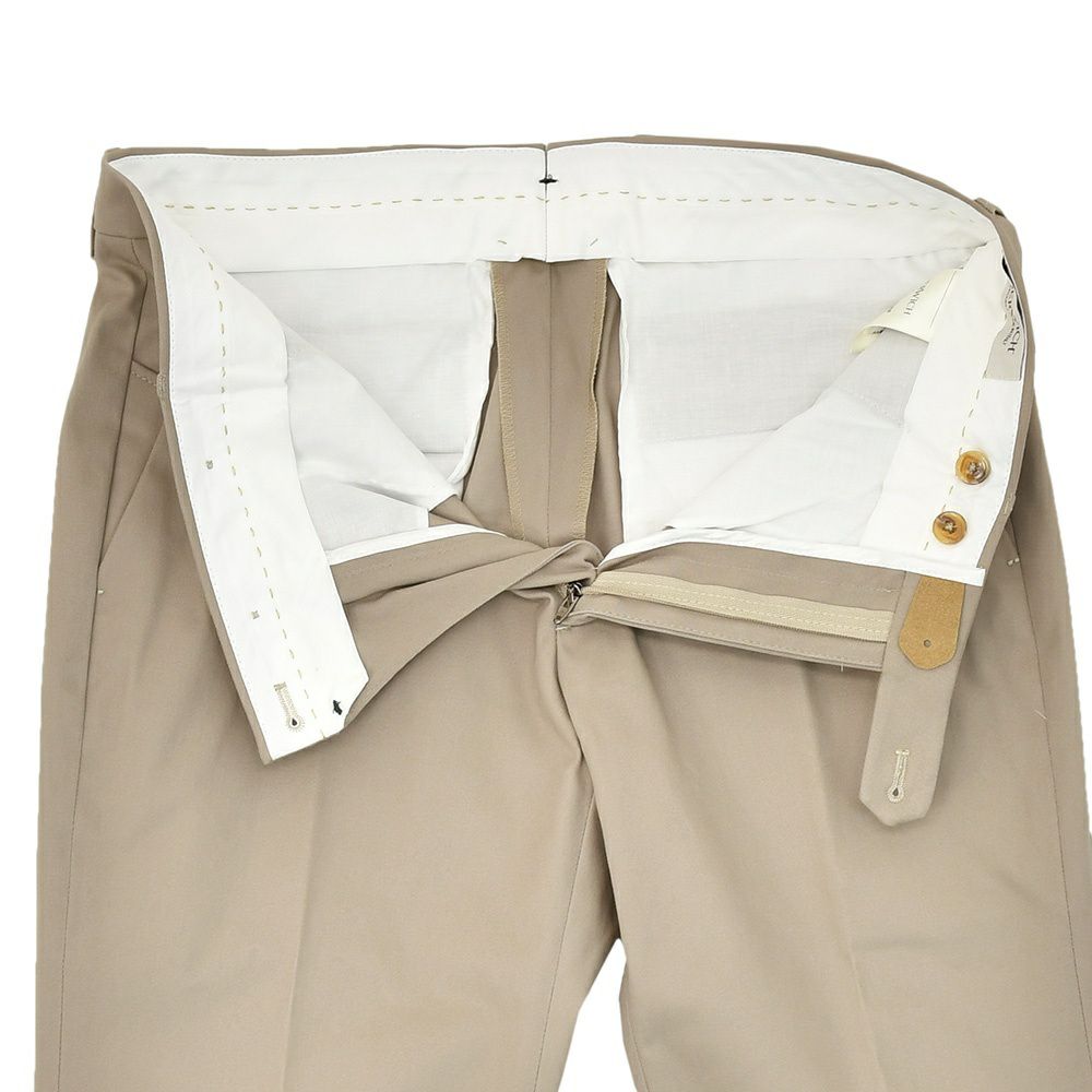 ベルウィッチBERWICHチノスラックスメンズコットンパンツMORELLOモレッロ当店別注ベージュノープリーツ先染めツイル生地スリムテーパード3点留めフロント国内正規品でらでら公式ブランド