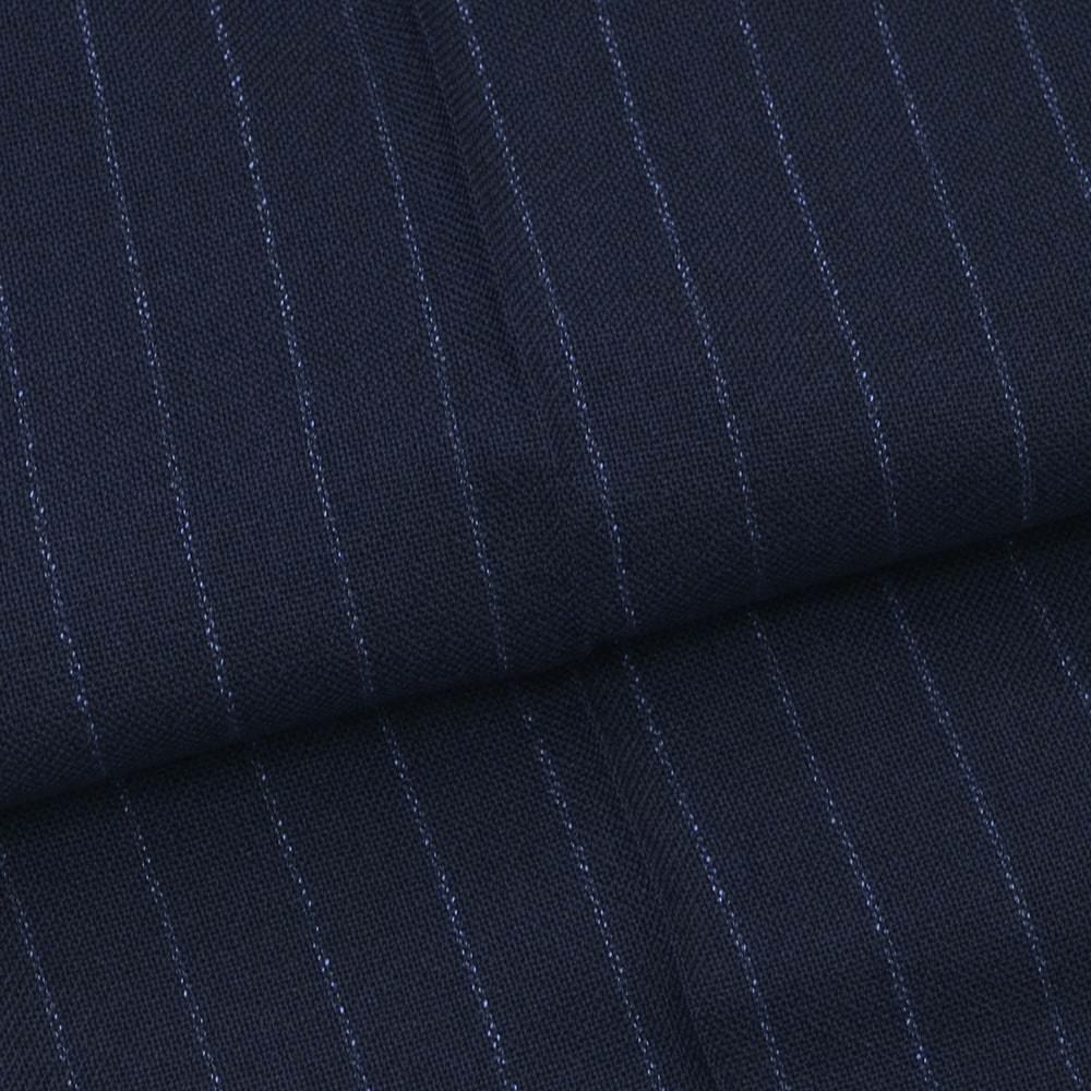 【preSALE!20%off】ベルウィッチBERWICHスラックスメンズBERTOベルトハイツイストウールネイビー×ブルー1プリーツシャーリング仕様チョークストライプ柄テーパードパンツ釦アジャスター調節国内正規品でらでら公式ブランド