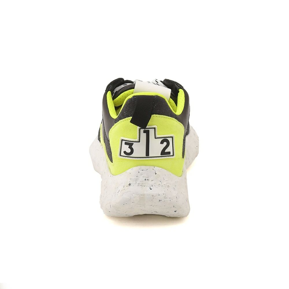 ブロックス79BLOCKS79スニーカーメンズレースアップシューズCOBIモデルナンバリングデザインブラック×蛍光イエローラメパーツスムースレザーEｘtralightソールサスティナブル国内正規品でらでら公式ブランド