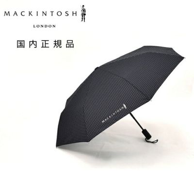マッキントッシュMACKINTOSH折り畳み傘メンズ晴雨兼用ワンプッシュオート開閉式ポリエステルネイビー×オフホワイトピンドットデザイン国内正規品でらでら公式ブランド