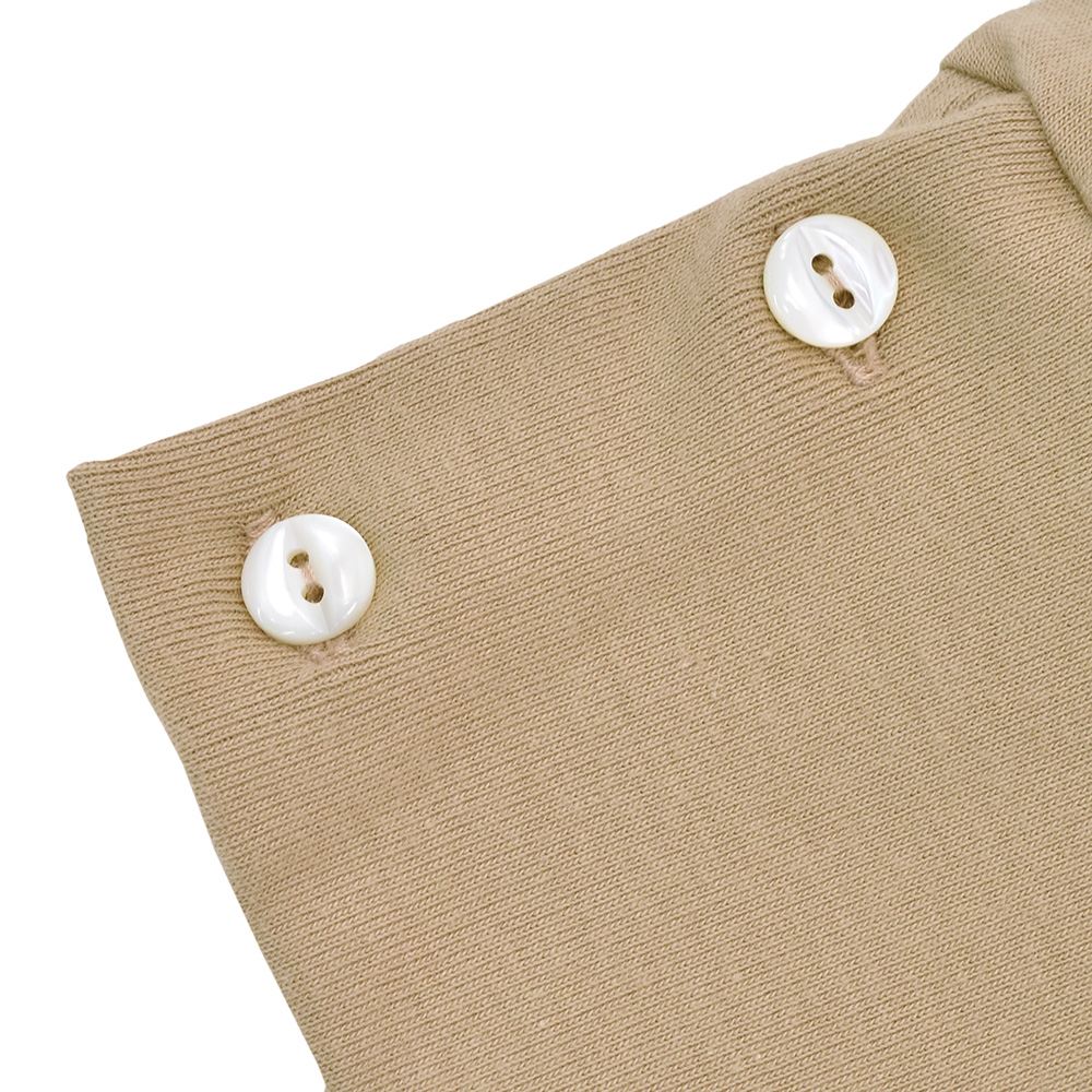 【preSALE!20%off】エラシオELACIOモックネックカットソーメンズ長袖Tシャツコットンスムースジャージーベージュ袖口釦仕様無地デザインレギュラーシルエット国内正規品でらでら公式ブランド