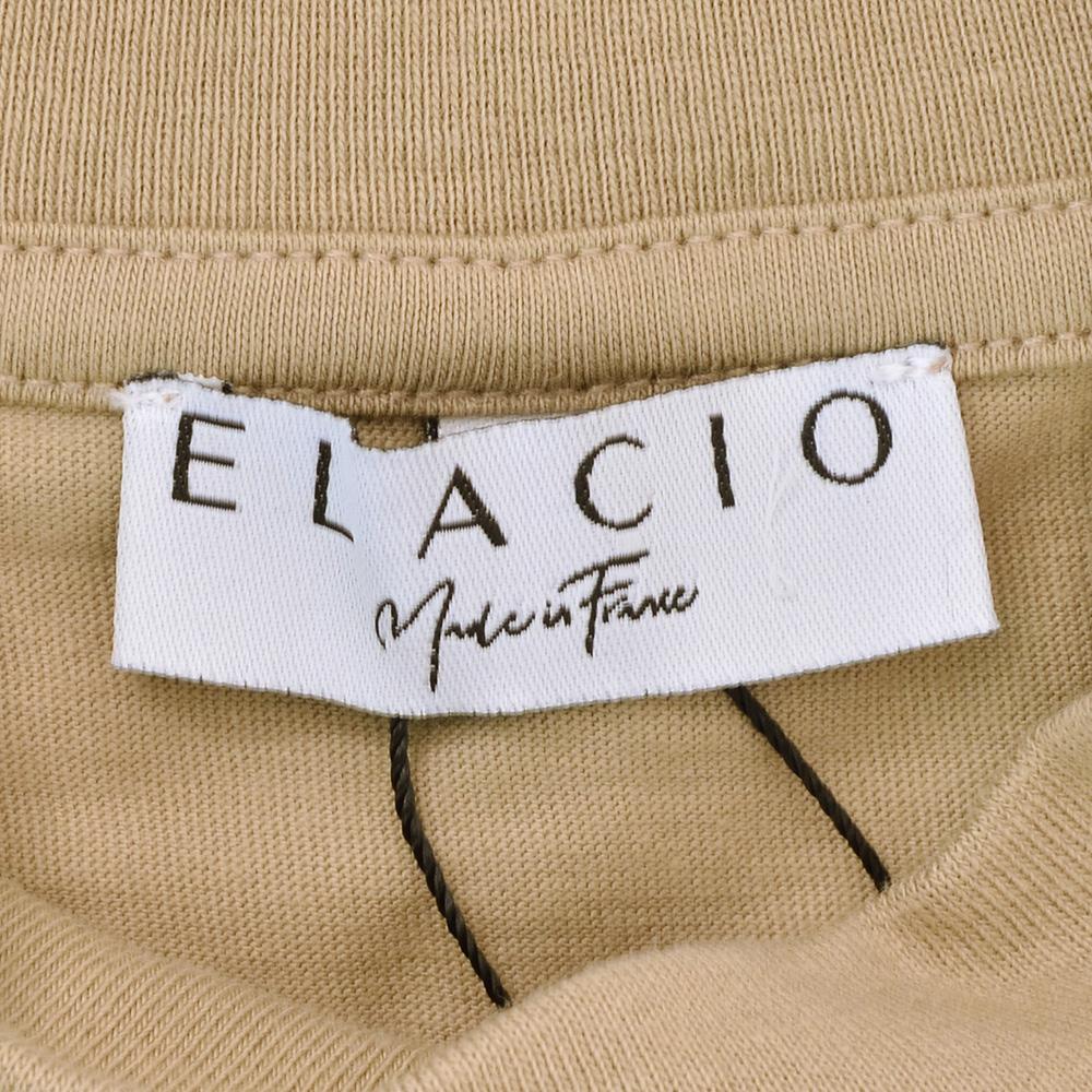 【preSALE!20%off】エラシオELACIOモックネックカットソーメンズ長袖Tシャツコットンスムースジャージーベージュ袖口釦仕様無地デザインレギュラーシルエット国内正規品でらでら公式ブランド