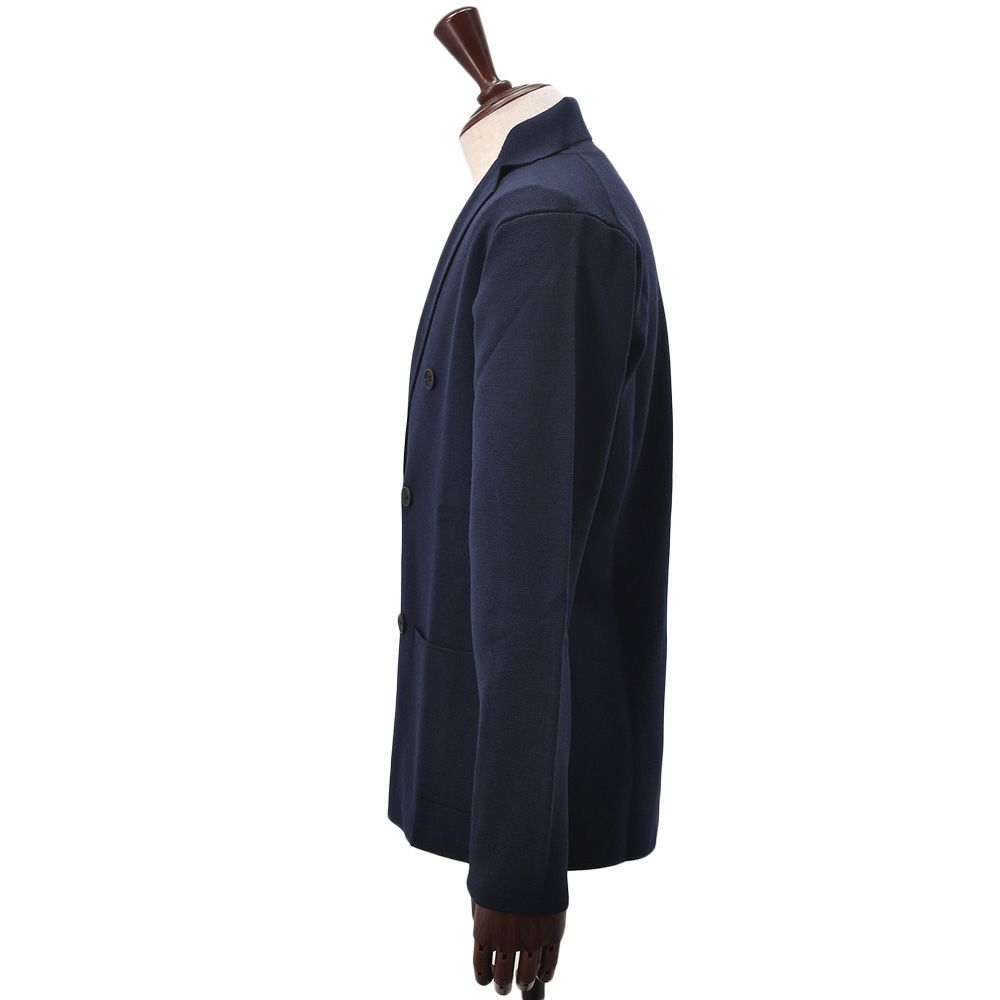【preSALE!20%off】フィリッポデローレンティスFILIPPODELAURENTIISニットジャケットメンズ6つ釦ダブルブレストエクストラファインメリノウールネイビー紺長袖ノッチドラペルハイゲージカーディガン国内正規品でらでら公式ブランド