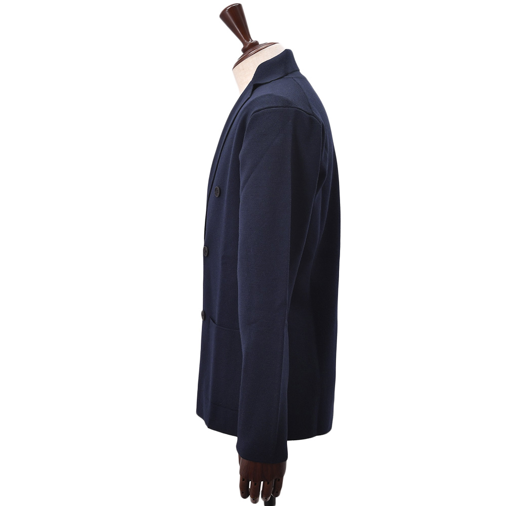 【preSALE!20%off】フィリッポデローレンティスFILIPPODELAURENTIISニットジャケットメンズ6つ釦ダブルブレストエクストラファインメリノウールネイビー紺長袖ノッチドラペルハイゲージカーディガン国内正規品でらでら公式ブランド