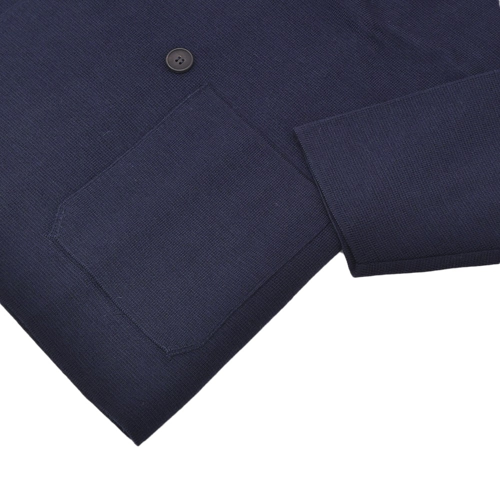 【preSALE!20%off】フィリッポデローレンティスFILIPPODELAURENTIISニットジャケットメンズ6つ釦ダブルブレストエクストラファインメリノウールネイビー紺長袖ノッチドラペルハイゲージカーディガン国内正規品でらでら公式ブランド
