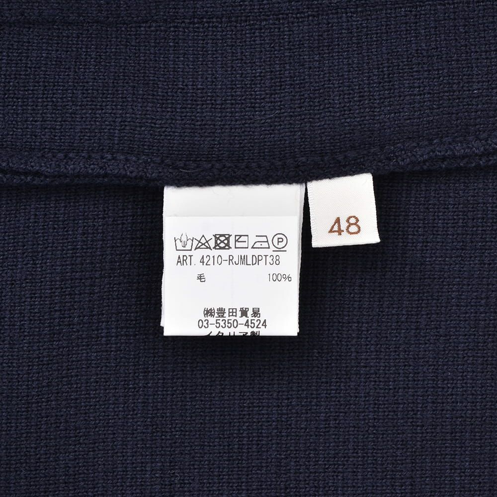 【preSALE!20%off】フィリッポデローレンティスFILIPPODELAURENTIISニットジャケットメンズ6つ釦ダブルブレストエクストラファインメリノウールネイビー紺長袖ノッチドラペルハイゲージカーディガン国内正規品でらでら公式ブランド