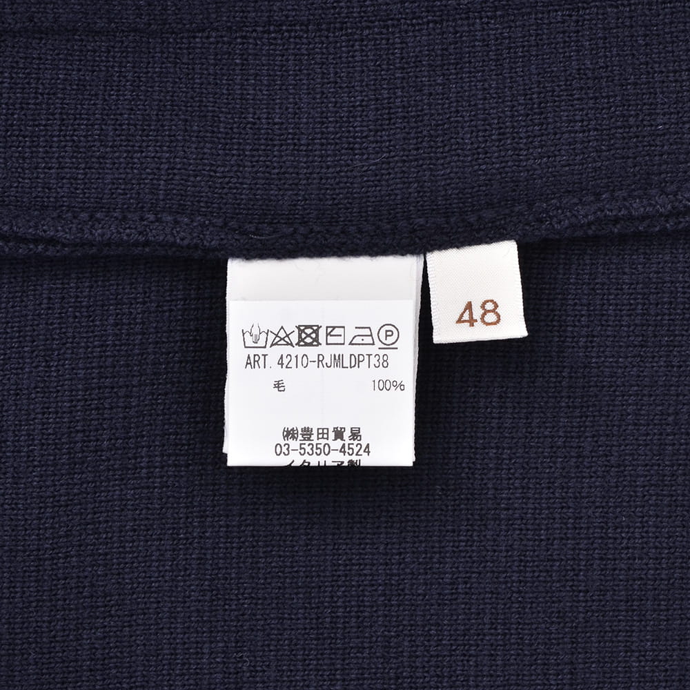 【preSALE!20%off】フィリッポデローレンティスFILIPPODELAURENTIISニットジャケットメンズ6つ釦ダブルブレストエクストラファインメリノウールネイビー紺長袖ノッチドラペルハイゲージカーディガン国内正規品でらでら公式ブランド