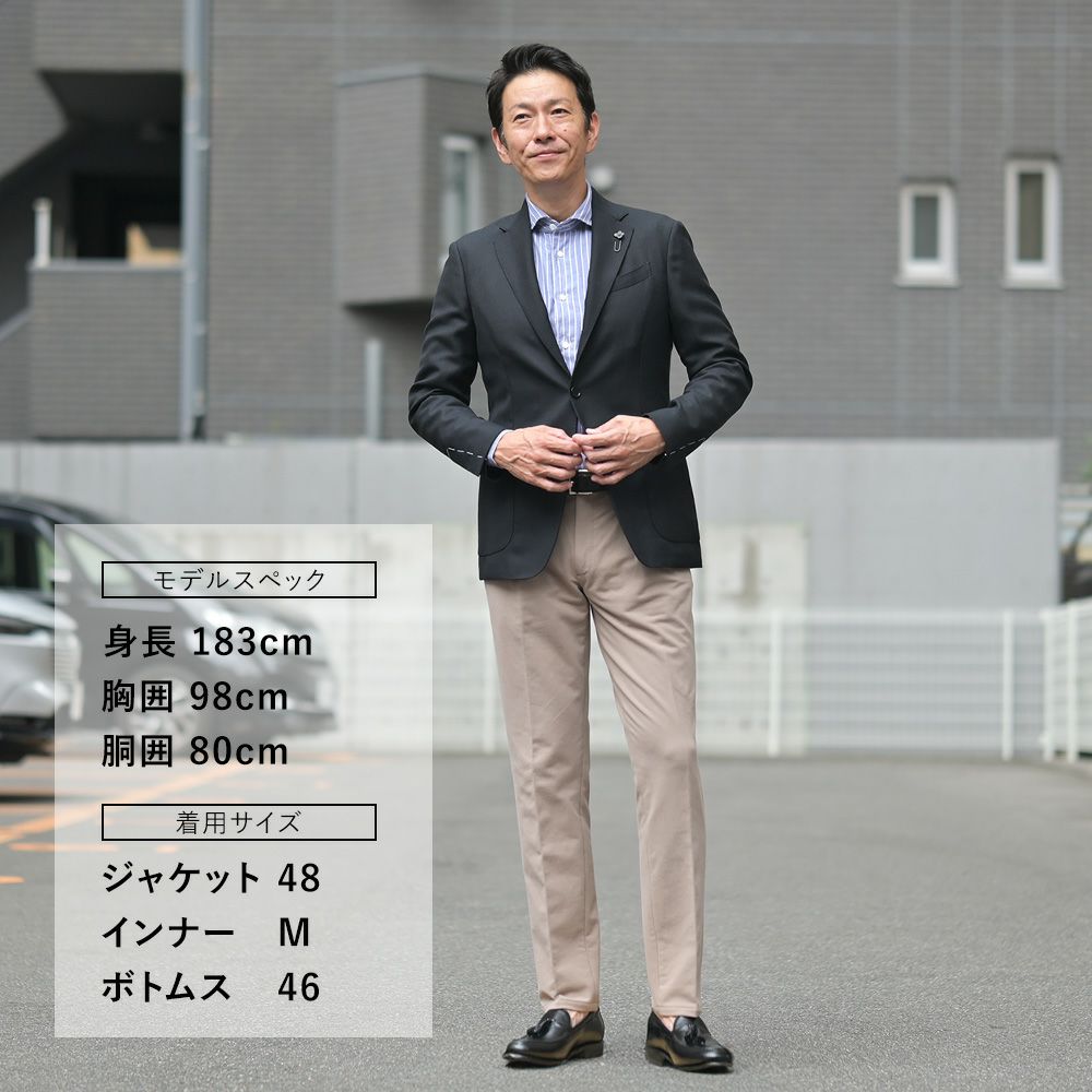 ラルディーニLARDINIウールホップサックジャケットメンズ段返り3つ釦ウールブラック黒ブート二エール付アンフィニッシュ袖ボタン付け代金込み国内正規品でらでら公式ブランド