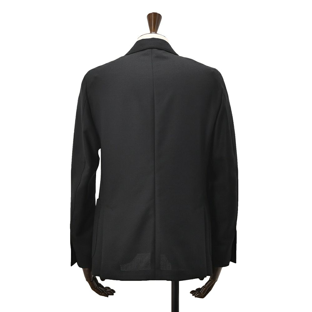 ラルディーニLAウールホップサックジャケットメンズ段返り3つ釦ウールブラック黒ブート二エール付アンフィニッシュ袖ボタン付け代金込み国内正規品でらでら公式ブランド