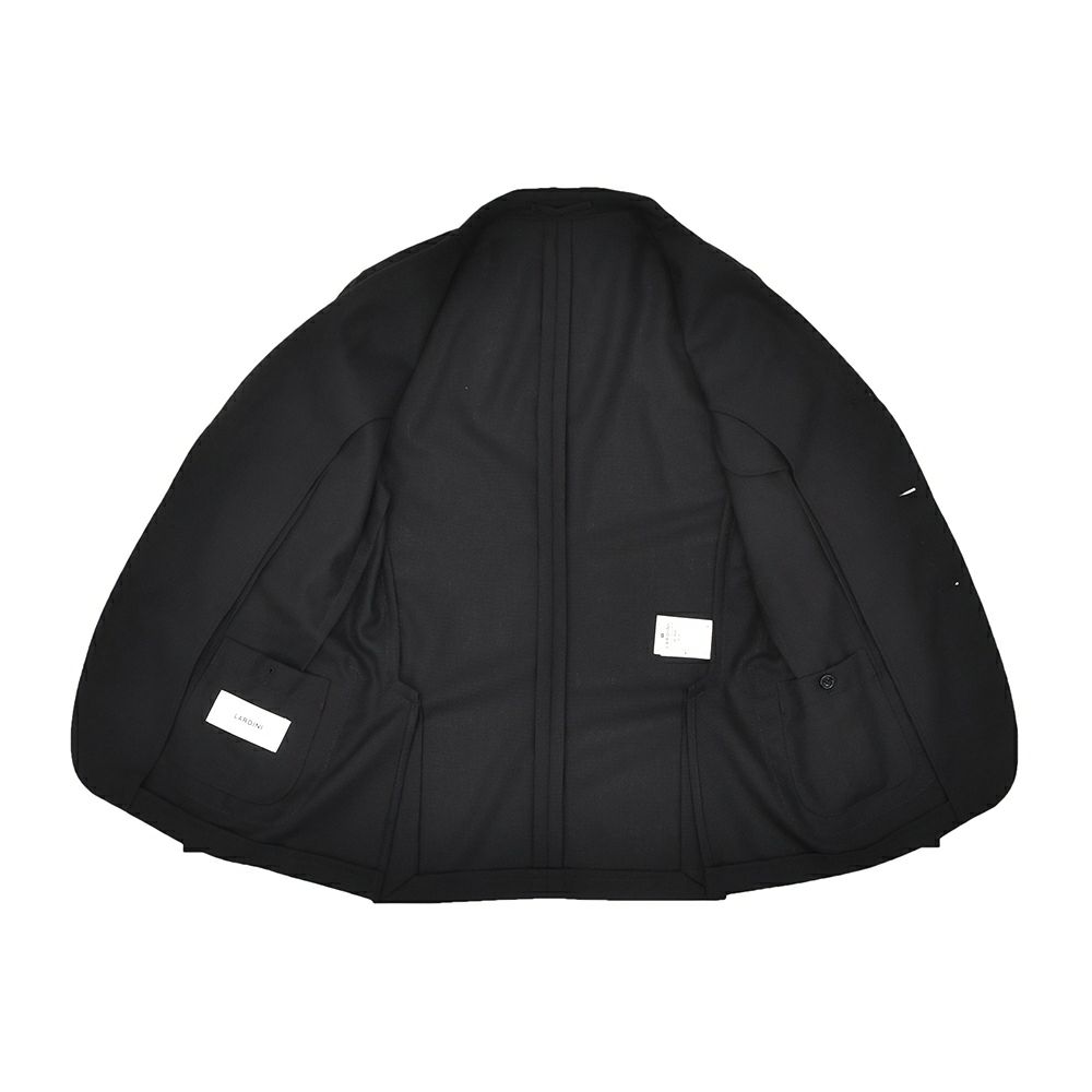 ラルディーニLARDINIハウンドトゥース柄ジャケットメンズ段返り3つ釦ウールブラック黒ブート二エール付アンフィニッシュ袖ボタン付け代金込み国内正規品でらでら公式ブランド