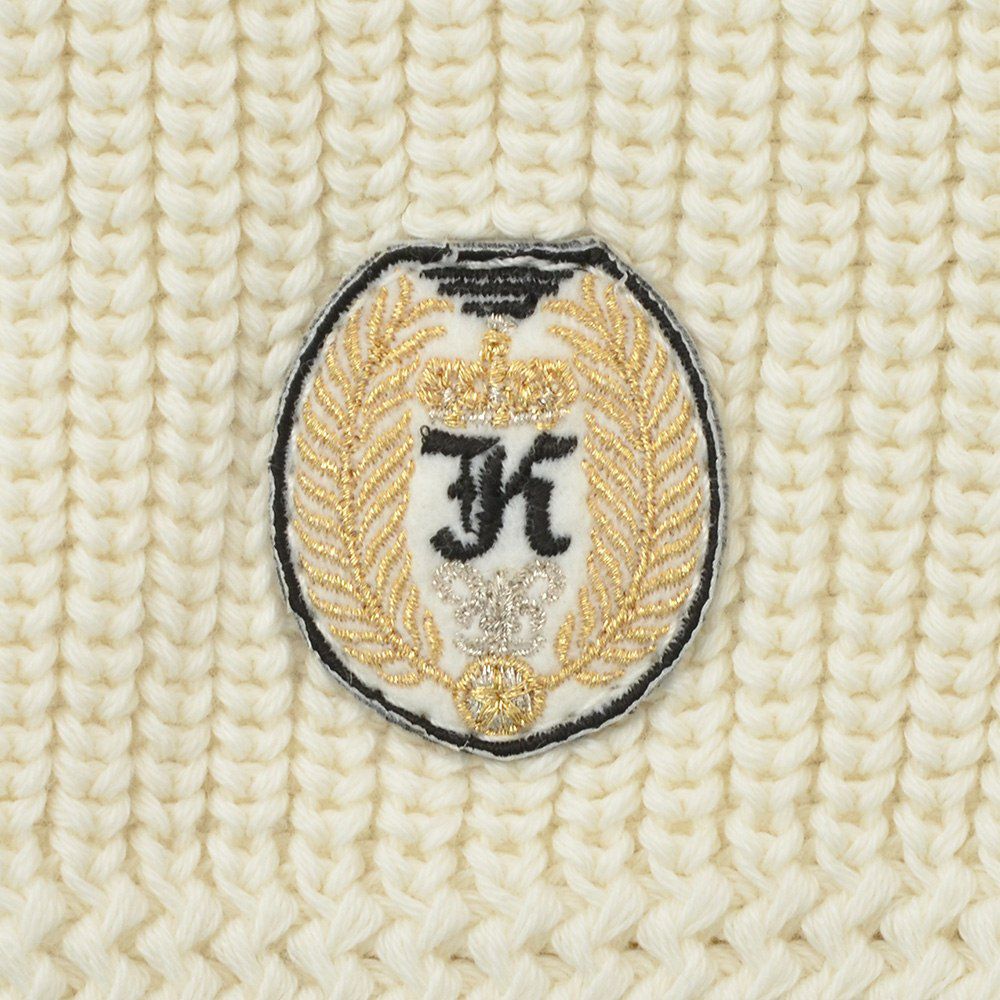 カネルKANELL長袖ニットメンズローゲージセーターリブ編みエスパドンESPADONボートネックミルクオフホワイト無地オーガニックコットン国内正規品でらでら公式ブランド