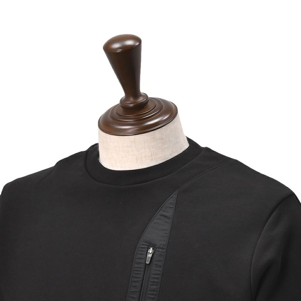 【preSALE!20%off】ヘルノラミナーHERNOLAMINAR長袖トレーナーメンズスウェットシャツクルーネックブラック黒変形デザインコットンJG00051ULラグラン仕様国内正規品でらでら公式ブランド