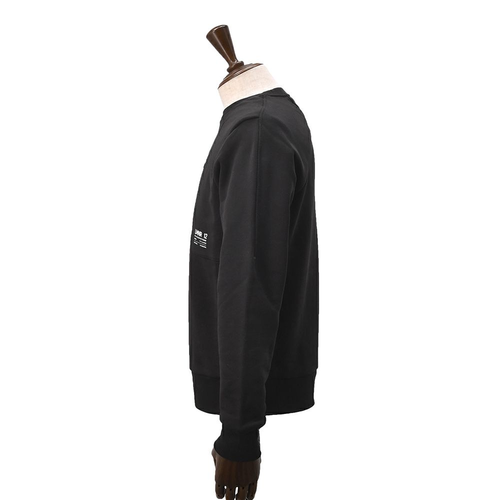 【preSALE!20%off】ヘルノラミナーHERNOLAMINAR長袖トレーナーメンズスウェットシャツクルーネックブラック黒変形デザインコットンJG00051ULラグラン仕様国内正規品でらでら公式ブランド