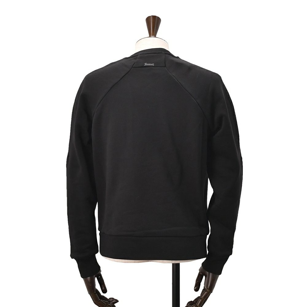 【preSALE!20%off】ヘルノラミナーHERNOLAMINAR長袖トレーナーメンズスウェットシャツクルーネックブラック黒変形デザインコットンJG00051ULラグラン仕様国内正規品でらでら公式ブランド