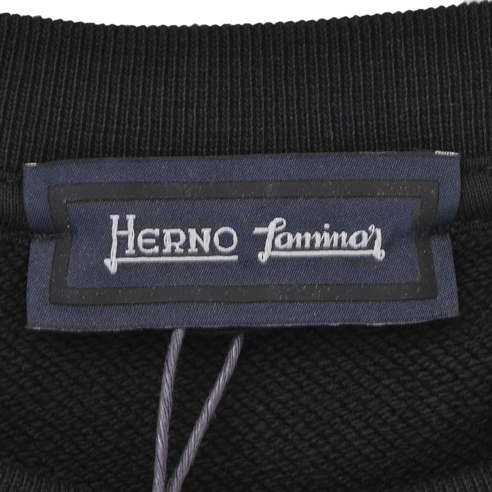【preSALE!20%off】ヘルノラミナーHERNOLAMINAR長袖トレーナーメンズスウェットシャツクルーネックブラック黒変形デザインコットンJG00051ULラグラン仕様国内正規品でらでら公式ブランド