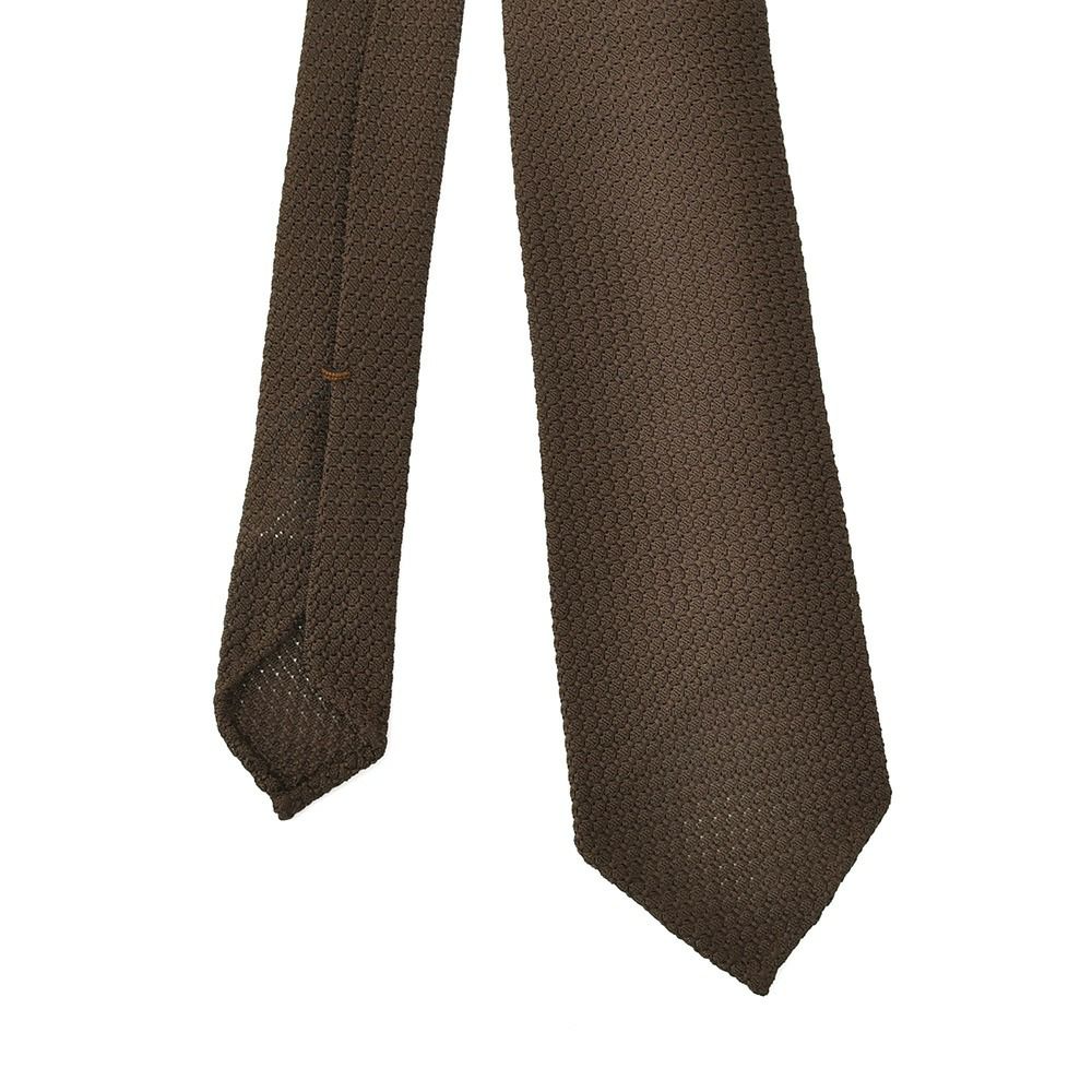 フィナモレFinamoreニットタイメンズネクタイANVERSA3FERMOFOSSATI社製ガルザブラウンシルク100％トレピエゲメンズアクセサリー国内正規品でらでら公式ブランド
