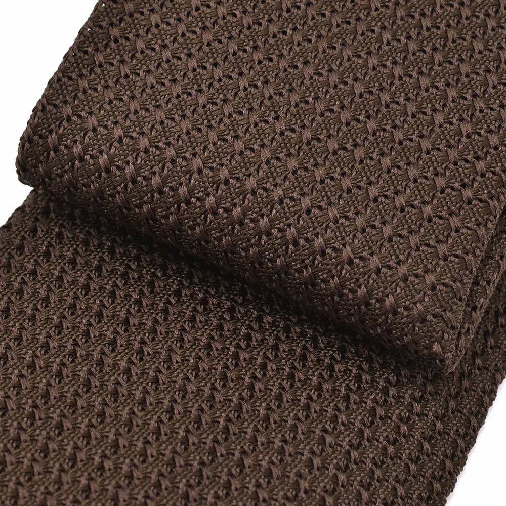 フィナモレFinamoreニットタイメンズネクタイANVERSA3FERMOFOSSATI社製ガルザブラウンシルク100％トレピエゲメンズアクセサリー国内正規品でらでら公式ブランド