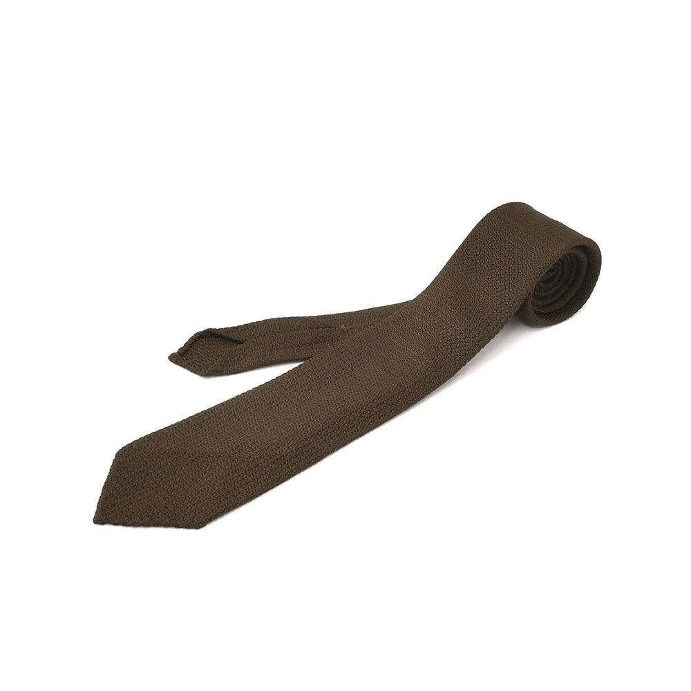 フィナモレFinamoreニットタイメンズネクタイANVERSA3FERMOFOSSATI社製ガルザブラウンシルク100％トレピエゲメンズアクセサリー国内正規品でらでら公式ブランド