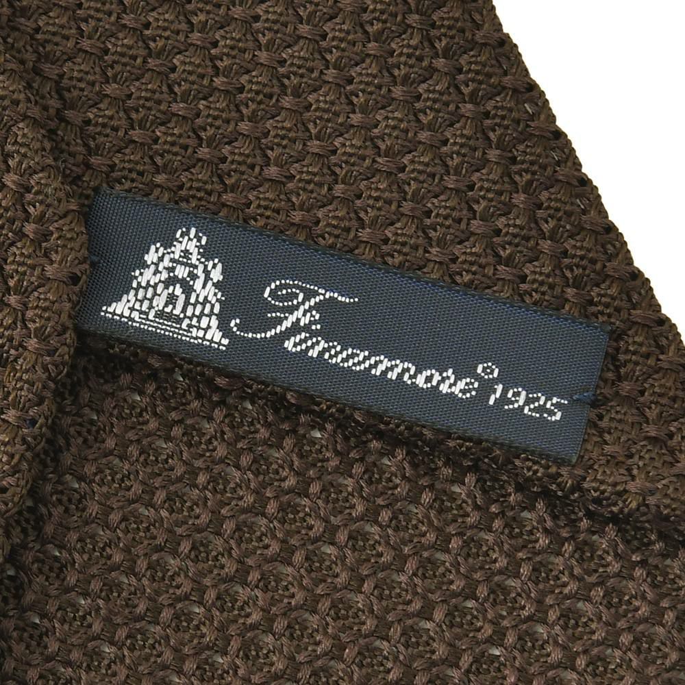フィナモレFinamoreニットタイメンズネクタイANVERSA3FERMOFOSSATI社製ガルザブラウンシルク100％トレピエゲメンズアクセサリー国内正規品でらでら公式ブランド