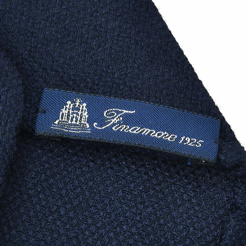 フィナモレFinamoreニットタイメンズネクタイANVERSA3FERMOFOSSATI社製ガルザネイビーカシミヤシルクトレピエゲメンズアクセサリー国内正規品でらでら公式ブランド