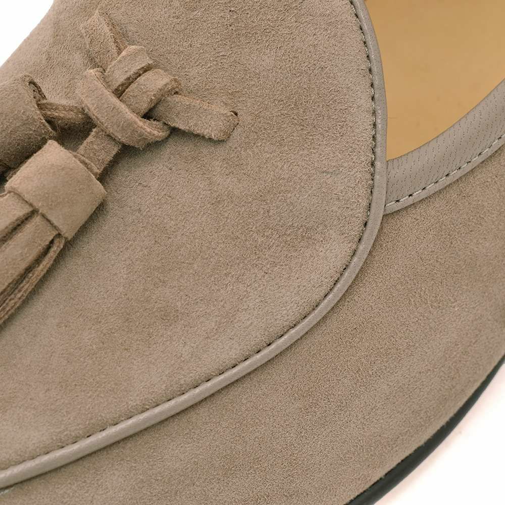 ボードインアンドランジBAUDOIN&LANGEベルジャンシューズメンズSaganモデルクラシックタッセルローファーClassicTasselsグレージュスエードレザー国内正規品でらでら公式ブランド