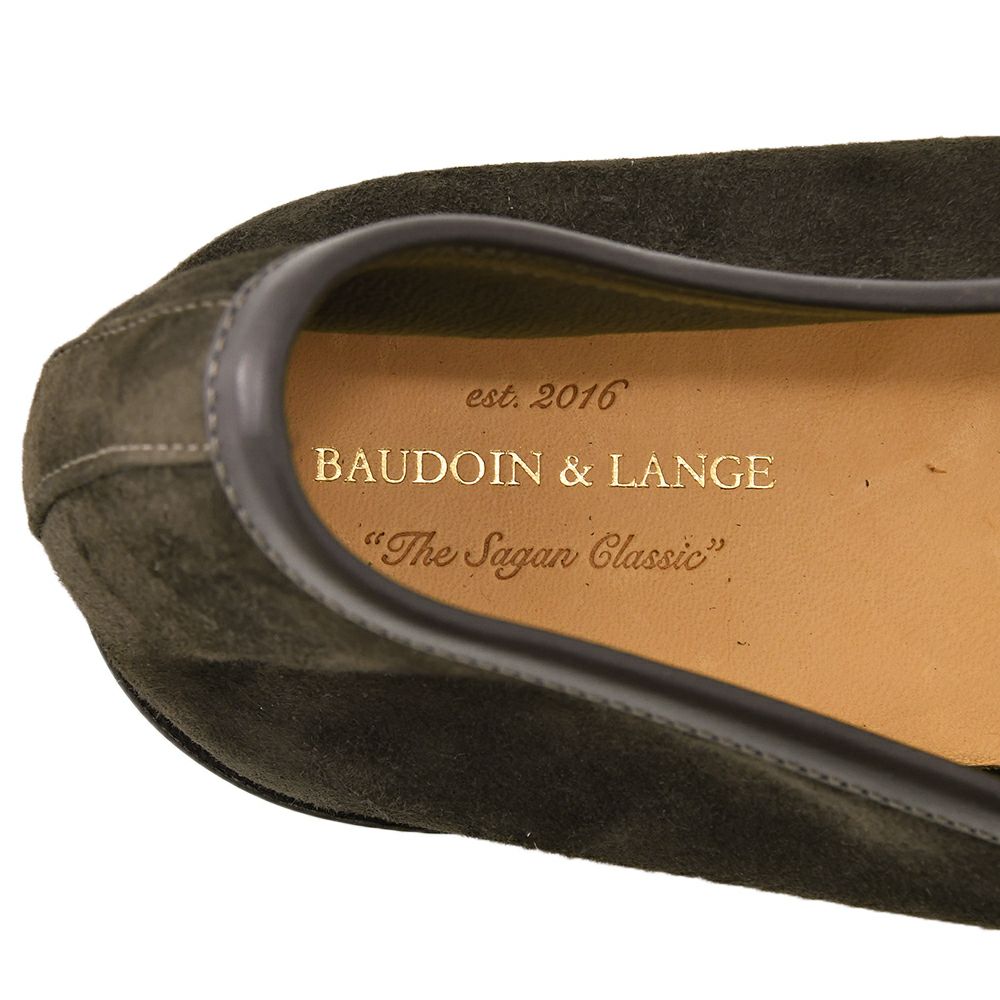 ボードインアンドランジBAUDOIN&LANGEベルジャンシューズメンズSaganモデルクラシックタッセルローファーClassicTasselsダークブラウンスエードレザー国内正規品でらでら公式ブランド