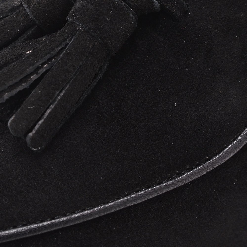 ボードインアンドランジBAUDOIN&LANGEベルジャンシューズメンズSaganモデルクラシックタッセルローファーClassicTasselsブラック黒スエードレザー国内正規品でらでら公式ブランド