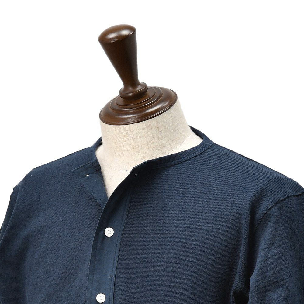コンションキネットCONCHONQUINETTEヘンリーネックメンズスウェット生地ネイビー紺オーガニックコットンボックスシルエット国内正規品でらでら公式ブランド